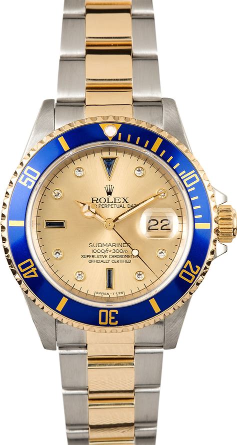 rolex submariner champagne serti dial.